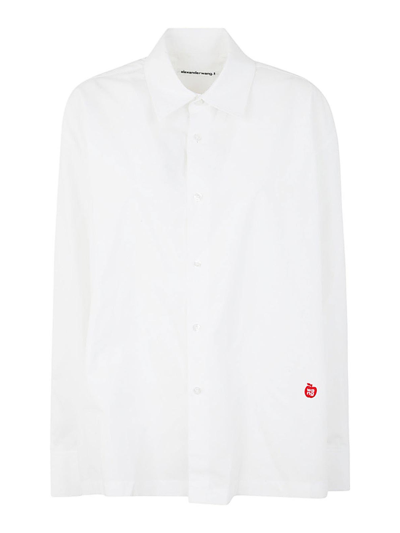 Shop Alexander Wang Button Up Long Sleeve Shirt In White