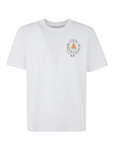 Shop Casablanca Casa Way Printed T-shirt In Blanco