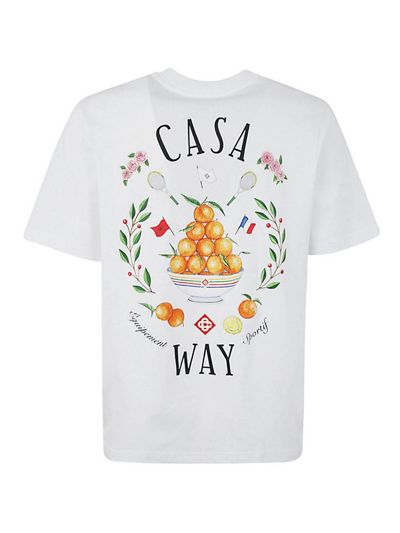 Shop Casablanca Casa Way Printed T-shirt In Blanco