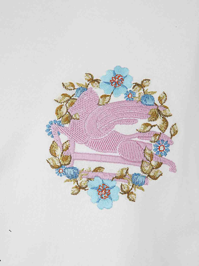 Etro Logo Embroidered Short-sleeved T-shirt In White