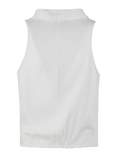 Shop Giorgio Armani Crossed Sleeveless Top In Blanco