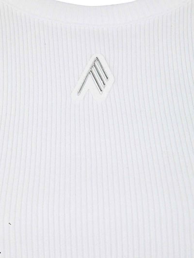 Attico Strap Detail Ribbed Tank Top In White