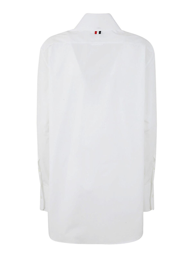 Shop Thom Browne Easy Fit Point Collar Shirt In White
