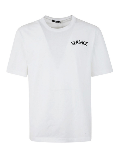 Shop Versace T-shirt Milano Stamp Print In Blanco