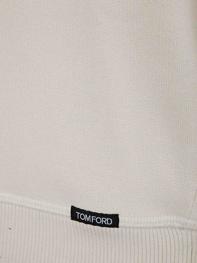 Shop Tom Ford Cut And Sewn Crew Neck Sweat-shirt In Blanco