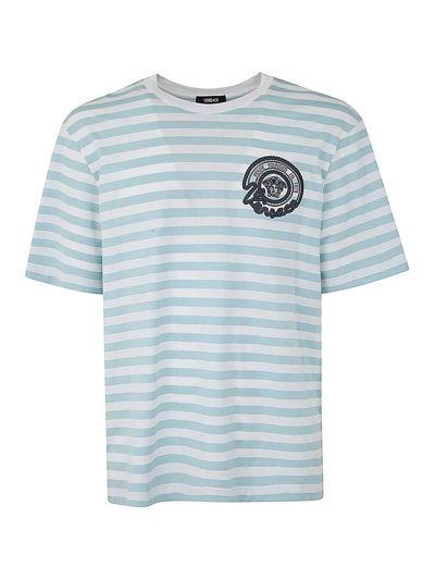 Shop Versace T-shirt Nautical Emblem In White
