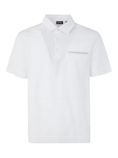 Shop Zegna Pure Cotton Polo In Blanco