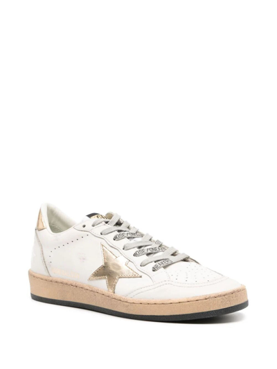 Golden Goose Ball Star Sneakers With Gold Star And Heel Tab In White