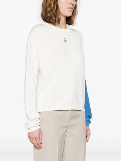 Shop Jw Anderson Contrast Sleeve Jumper In White