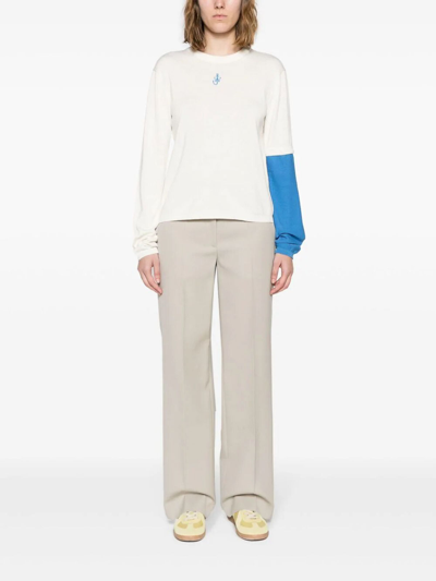 Shop Jw Anderson Contrast Sleeve Jumper In White