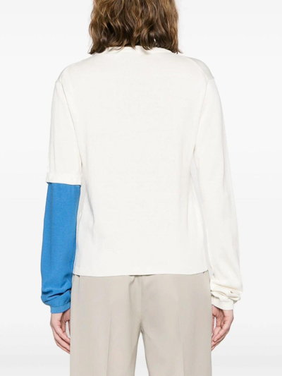 Shop Jw Anderson Contrast Sleeve Jumper In White