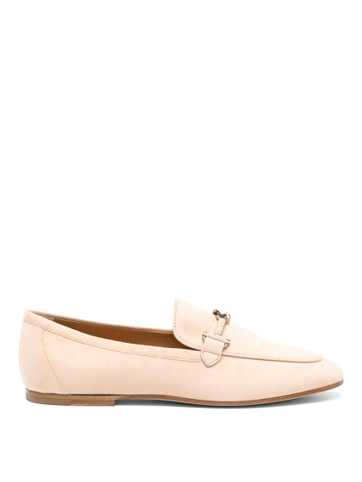 Shop Tod's Suede Loafer In White