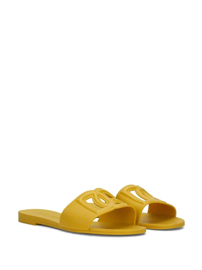 Shop Dolce & Gabbana Rubber Sandal In Yellow