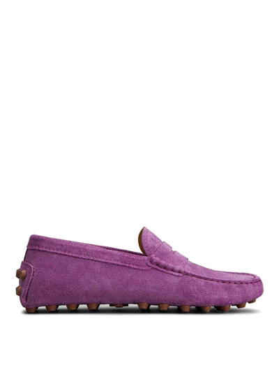Shop Tod's Macro Gommino Loafer In Purple