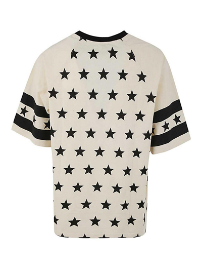 Shop Balmain Signature Stars Print T-shirt In Nude & Neutrals