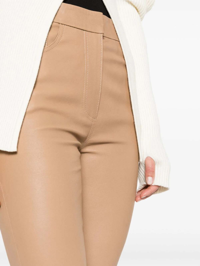 Shop Remain Birger Christensen Leather Trousers In Brown