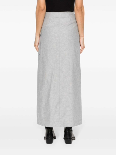 Shop Remain Birger Christensen Maxi Wrap Skirt Grey