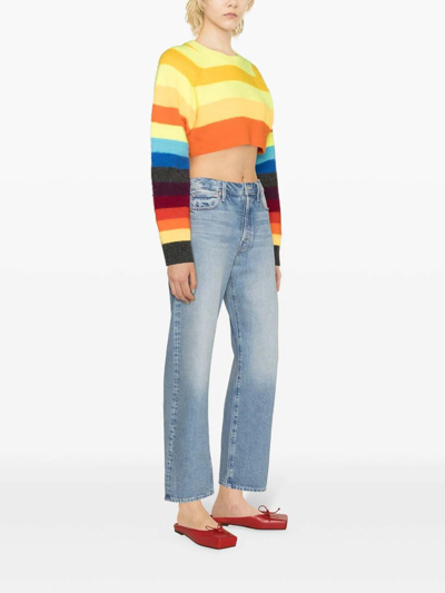 Mother The Half Pipe Ankle Cotton Denim Jeans In Light Blue