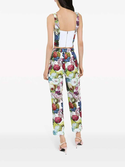 Shop Dolce & Gabbana Floral Print Top In Light Blue