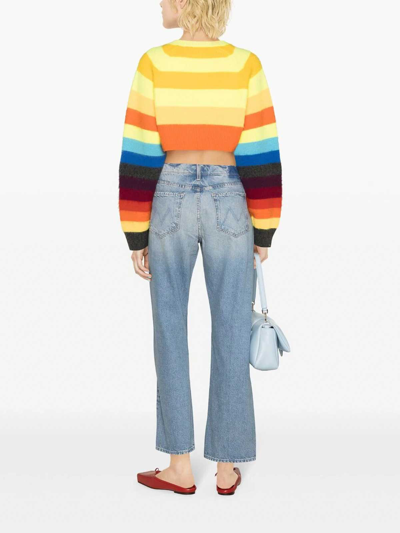Mother The Half Pipe Ankle Cotton Denim Jeans In Light Blue
