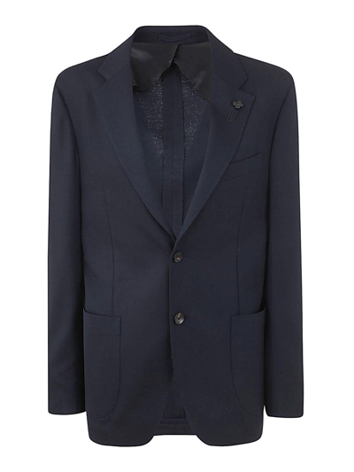 Shop Lardini Special Line Drop 7 Reg Jacket In Azul
