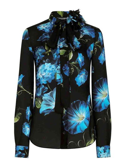 Shop Dolce & Gabbana Bells Print Shirt In Blue