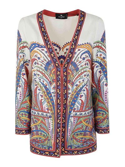 Shop Etro Silk Twill Jacket In Multicolour