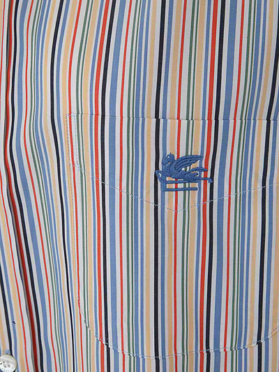 Shop Etro Boyfit Striped Shirt In Multicolor