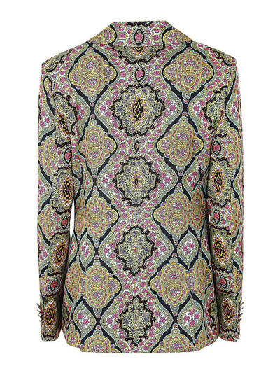 Shop Etro Printed Silk Twill Jacket In Multicolour