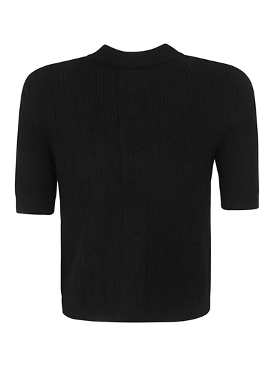 Shop Balmain Buttoned Knit Short Cardigan In Black