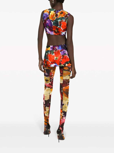 Shop Dolce & Gabbana Floral Print Miniskirt In Multicolour