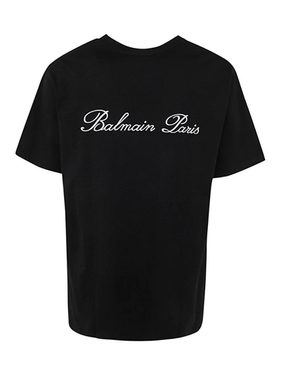 Balmain Black Reflective T-shirt In Negro