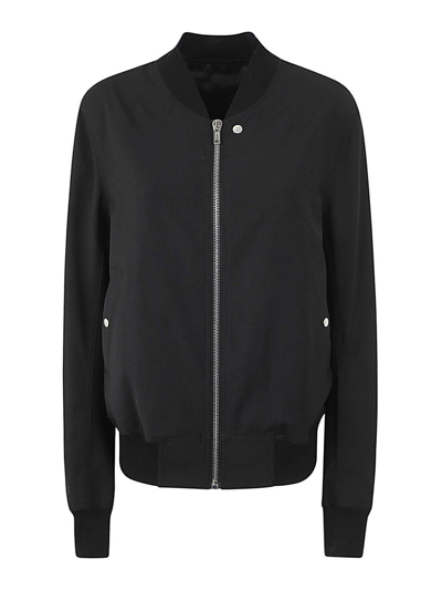 Rick Owens Man Jacket Black Size 38 Cotton, Silk, Virgin Wool In Negro