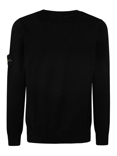 Shop Stone Island Round Neck Sweater In Black