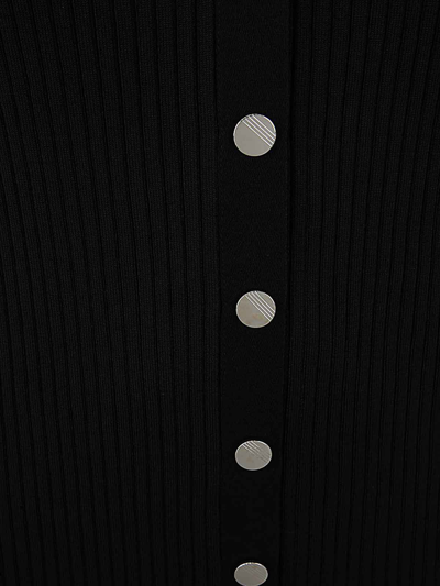 Attico Black Viscose Long Cardigan In Black