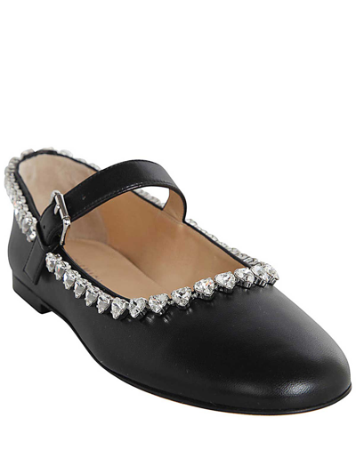 Shop Mach & Mach Audrey Nappa Leather Round Toe Ballerina In Negro