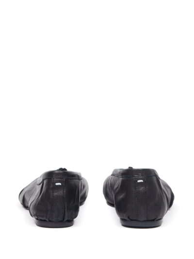 Maison Margiela Black Leather Tabi Ballerinas With Iconic Tabi Split-toe In Negro