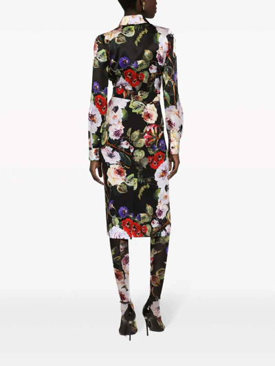 Shop Dolce & Gabbana Floral Print Shirt In Black