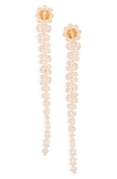 Shop Simone Rocha Beaded Drop Earrings In Beige