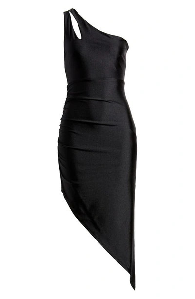 Shop Jump Apparel Asymmetric One-shoulder Bodycon Dress In Black