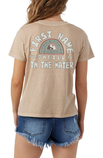 Shop O'neill In The Water Cotton Graphic T-shirt In Nomad
