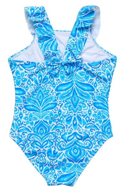 Shop Snapper Rock Santorini Blue Ruffle One-piece Swimsuit