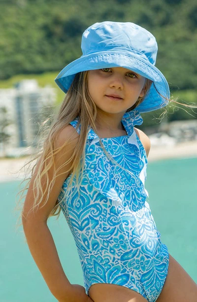 Shop Snapper Rock Santorini Blue Ruffle One-piece Swimsuit