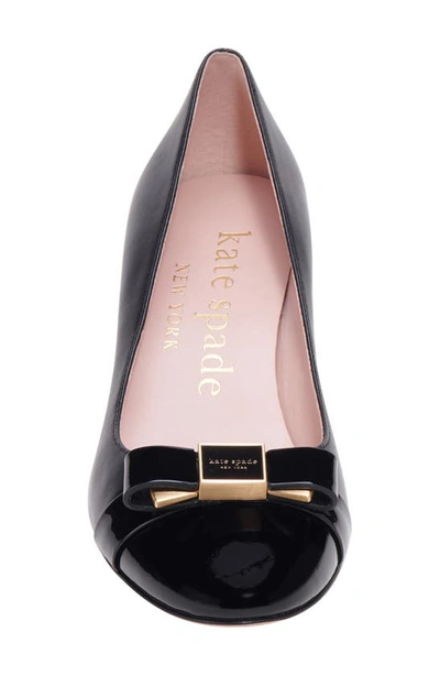 Kate Spade New York Deco Bow Ballet Cap Toe Pump In Black