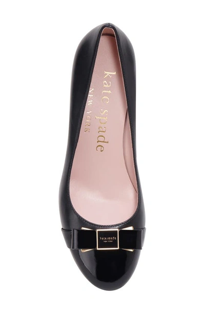 Kate Spade New York Deco Bow Ballet Cap Toe Pump In Black