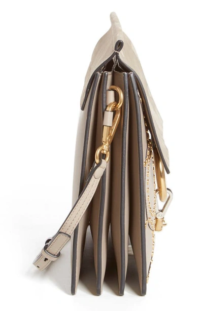 Shop Chloé 'faye' Studded Calfskin Shoulder Bag In Motty Grey