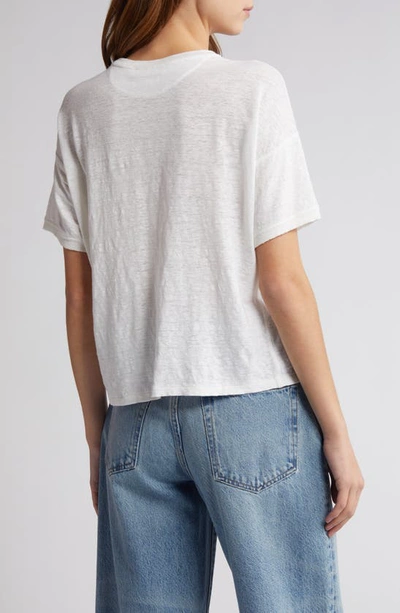Shop Frame Pocket Organic Linen T-shirt In White
