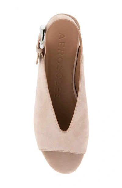 Aerosoles Cornelia Slingback Platform Sandal In Tan Suede