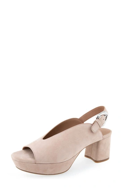 Aerosoles Cornelia Slingback Platform Sandal In Tan Suede
