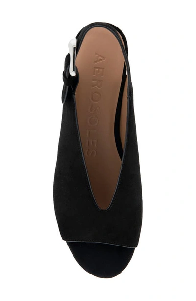 Shop Aerosoles Cornelia Slingback Platform Sandal In Black Suede